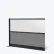 Luxor Modular Wall Room Divider, Frosted Window, 70"W x 48"H, Add-On, Black/Gray