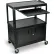 Chariot en acier Luxor extra-large à hauteur réglable, avec plateau coulissant pour clavier et meuble de rangement, 32" de largeur x 20" de profondeur x 24" à 42" de hauteur