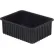 Boîte à compartiments LEWISBins ESD-Safe, 22-13/32" de longueur x 17-13/32" de largeur x 8" de hauteur, noire, en polypropylène - Lot de 4