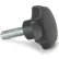 Vis à bouton en plastique - Filetage M10x1,5 - Longueur de filetage : 50 mm - Diamètre du bouton : 50 mm - Référence : PHK-2545 - Quantité par paquet : 5