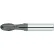 Global Industrial Fraise hémisphérique, puissance A, 2 dents, longueur 38 mm x diamètre 3,2 mm, longueur de coupe 12,7 mm