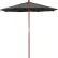 Parasol de terrasse California Umbrella 7,5', série Grove, mât en bois dur, toile Sunbrella, couleur charbon