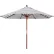 Parasol de terrasse California Umbrella 9', série Grove, mât en bois dur, toile en oléfine à rayures gris-blanc « Cabana »