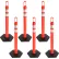 Mr. Chain™ Delineator with 2 Reflective Stripes, 47-1/2"H, 4" Dia., LDPE, Traffic Orange, Pack of 6