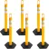 Marqueur « Mr. Chain® » avec bande réfléchissante, base hexagonale, jaune signalisation, lot de 6