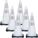 Mr. Chain® 28"H Reflective Traffic Cones, PVC, 14" x 14" Base, White, Pack of 6