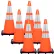 Cônes de signalisation réfléchissants Mr. Chain® de 28" de hauteur, en PVC, base de 14" x 14", couleur orange signalisation, lot de 6