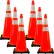 Mr. Chain® Reflective Traffic Cone, 36"H, Traffic Orange, Pack of 6