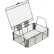 Panier à pièces métalliques Marlin Steel, 4 ouvertures / pouce, 7 x 5 x 2 pouces, acier inoxydable. Prix unitaire pour une quantité de 1 à 4.