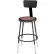 Interion® Steel Shop Stool w/Backrest and Hardboard Seat - Adjustable Height 19"-27" - Black - 2PK
