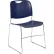 Interion® Stacking Chair With Mid Back, Plastic, Navy - Pkg Qty 4