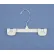 1686-8 Cintre pour jupes/pantalons - Fixation à pression avec crochet pivotant, 8" de long, en plastique - WH, lot de 200