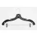 Cintre pour costume 2500RC - Modèle robuste avec pinces métalliques, 17" de long, plastique noir, lot de 100