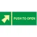 Glow Sign Vinyl - Push Bar To Open(w/ Arrow)
