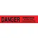NMC 3"W x 1000'L Red Barricade Tape, " Danger Asbestos Hazard"