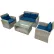 Ensemble de salon de jardin DUKAP® Terrazzo, 4 pièces, en osier résistant aux intempéries, avec coussins