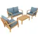 Ensemble de patio 4 pièces DUKAP® Truwood en bois certifié FSC avec coussins gris