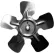Petite pale de ventilateur à moyeu fixe, diamètre 8", pas de 24°, rotation antihoraire, alésage 5/16", profondeur de pale 1-1/8", 5 pales