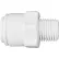 Raccord mâle en polypropylène John Guest 3/8'' x 1/4'' NPTF, lot de 10
