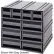 Armoire de rangement Quantum à tiroirs emboîtables QIC-4163 - 29,8 cm L x 28,9 cm P x 27,9 cm H - 10 tiroirs bleus
