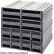 Armoire de rangement Quantum à tiroirs emboîtables QIC-8143 - 29,8 cm L x 28,9 cm P x 27,9 cm H - 12 tiroirs bleus