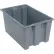 Quantum Storage® Polypropylene Stack & Nest Storage Tote, 23-1/2"L x 15-1/2"W x 12"H, Gray - Pkg Qty 3