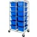 Rack mobile Quantum en aluminium entièrement soudé, 27" de long x 37" de large x 71" de haut, 12 bacs, bleu