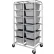Rack mobile Quantum en aluminium entièrement soudé, 27" de long x 37" de large x 71" de haut, 12 bacs, gris