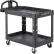 Rubbermaid® Brute Heavy Duty Ergo Handle Utility Cart, Lipped Shelf, Medium, Black