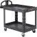Chariot utilitaire Rubbermaid® Brute à poignée ergonomique pour usage intensif, tablette à rebord, noir