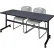 Regency® Kobe Training Nesting Table with 2 Zeng Gray Stack Chairs, 72"L x 30"W, Gray