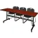 Table gigogne d'entraînement Regency® Kobe avec 3 chaises empilables Zeng noires, 213 cm L x 61 cm l, cerisier