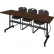 Table gigogne d'entraînement Regency® Kobe avec 3 chaises empilables Zeng noires, 213 cm L x 61 cm l, noyer néo-zélandais