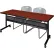 Regency® Kobe Privacy Nesting Table with 2 Zeng Gray Stack Chairs, 72"L x 24"W, Cherry