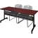Regency® Kobe Privacy Nesting Table with 2 Zeng Gray Stack Chairs, 72"L x 24"W, Mahogany