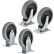 Global Industrial™ Replacement 5" Rubber Casters For Plastic Service Carts, 2 Swivel/2 Rigid