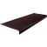 Rubber Light Duty Ribbed Stair Tread Round Nose 12.25" x 48" Brown