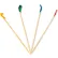 Piques en bois à volants en cellophane AmerCareRoyal®, 4" de long, bleu/vert/rouge/jaune, 10 000 pièces par carton