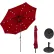 Parasol de terrasse AZ Patio Heaters à énergie solaire avec DEL et socle, à manivelle et inclinaison réglable, 9-7/8' de large, rouge