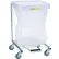 R&B Wire®  Panier à linge simple, usage moyen, avec pédale, 28" de hauteur, en acier, blanc