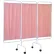 Écran de protection médical antimicrobien mobile à trois panneaux R&B Wire®, mauve