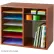 Wood Adjustable Literature Organizer - 12 Compartment