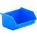 Bac de rangement empilable en plastique SSI Schaefer, face avant en forme de trémie, 3-3/4" de longueur x 4" de largeur x 2" de hauteur, bleu