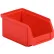 SSI Schaefer Plastic Stacking Bin, Hopper Front, 6-1/2"L x 4-1/4"W x 3"H, Red