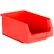 Bac de rangement empilable en plastique SSI Schaefer, face avant en forme de trémie, 13-5/8" de longueur x 8-1/4" de largeur x 6" de hauteur, rouge