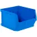Bac de rangement empilable en plastique SSI Schaefer, face avant en forme de trémie, 19-3/4" de longueur x 18-1/8" de largeur x 12" de hauteur, bleu