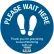 Panneau de sol « Blue Please Wait Here » de Global Industrial™, rond, 12 pouces, en vinyle adhésif