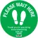 Panneau de sol « Global Industrial™ Green Please Wait Here », rond, 12 pouces, en vinyle adhésif