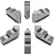TMX™ Hard Solid ID Jaws For 5" Scroll Chuck, 6-Jaw, 6 Piece Set