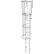 Tri-Arc 15 Step Steel Caged Walk Through Fixed Access Ladder, Gray